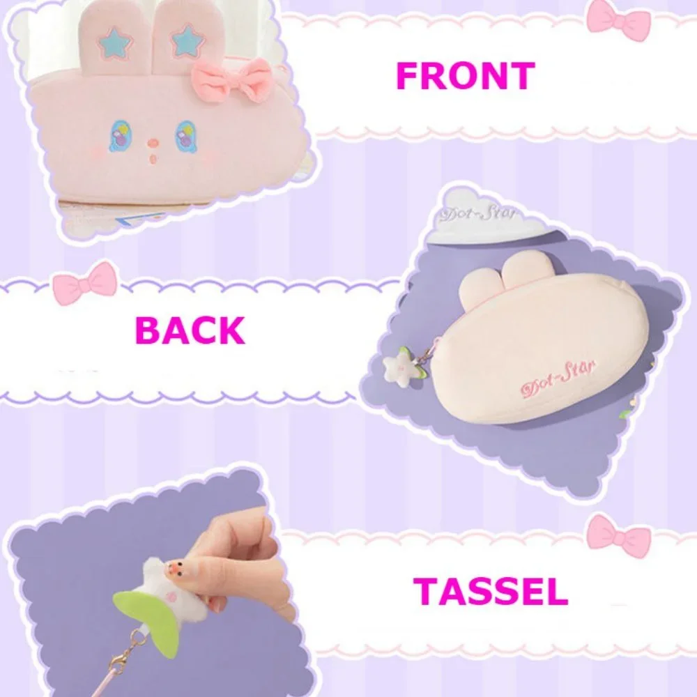 Bubble Bunny Plush Pencil Case | Bunny Rabbit Ears Star Makeup bag Travel Bag